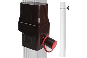 DFNIDY Rain Barrel Diverter Kit - Rainwater Collection System Fits 2x3 Inch Standard Gutter Downspout with 50" Hose, Includes: Rain Diverter, Sealing Plug, Stainless Steel Hose Clamp -(Brown)