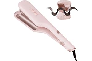 TANSHINE Hair Waver,2 Barrel Ceramic Rovy Wave Curling iron,1.25 Inch Ionic Deep Waver Curler with Dual Voltage, Anti-Scald P