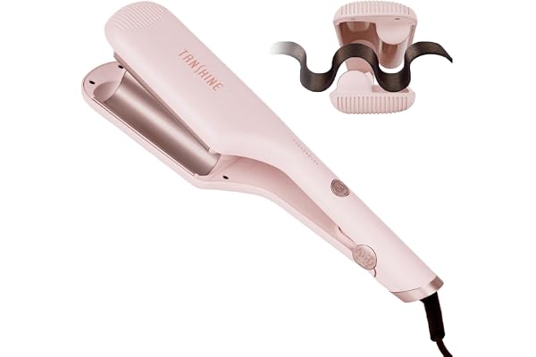TANSHINE Hair Waver,2 Barrel Ceramic Rovy Wave Curling iron,1.25 Inch Ionic Deep Waver Curler with Dual Voltage, Anti-Scald P