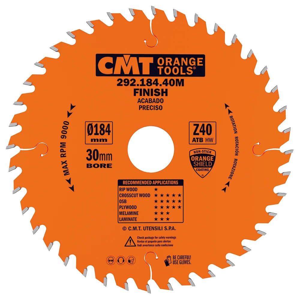 CMT Orange Tools 292.184.40e – Circular Saw 184 x 2.6 x 16 Z 40 ATB 15 Degrees