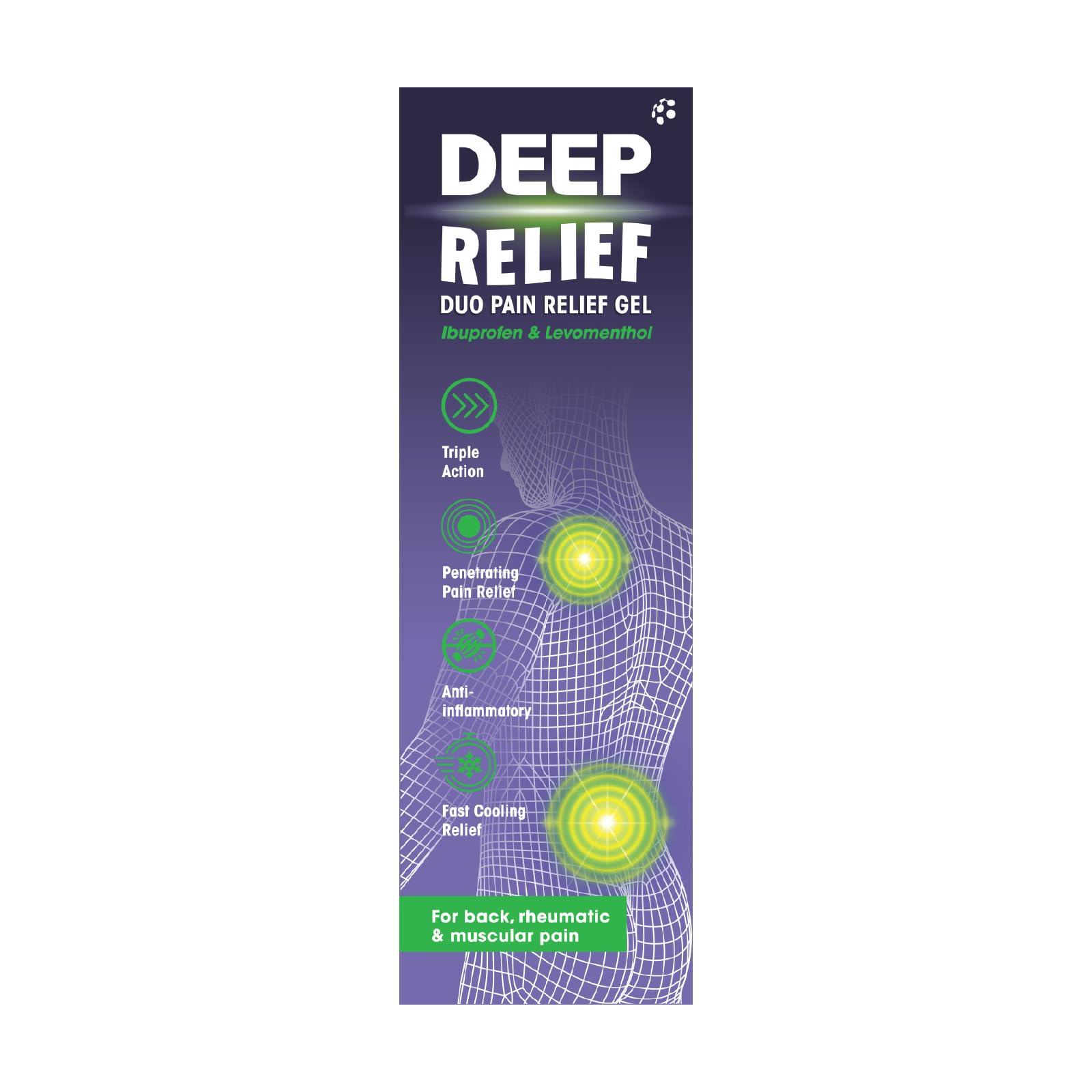 Deep Relief Triple Action Anti-Inflammatory Gel, White, 50 g