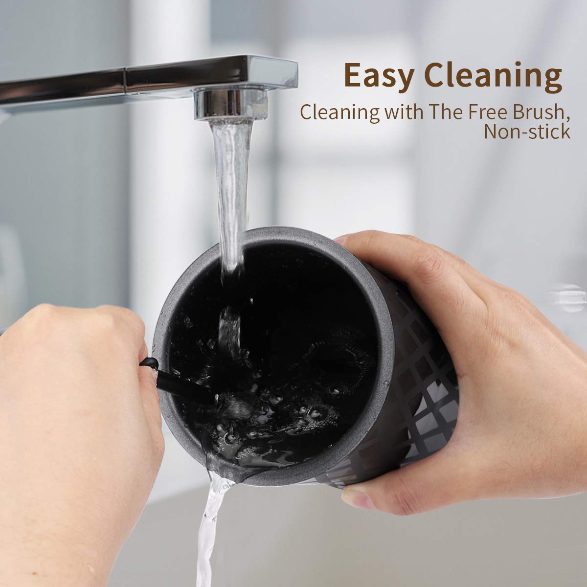 Milk Frother, Electric Milk Heater Steamer for Froth Hot and Cold Foam with Non-Stick Interior