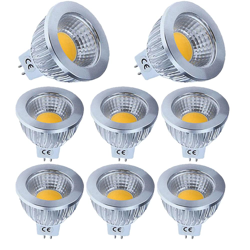 OUKAIDE 10 Pcs 6W MR16 LED Light Bulbs Warm White 3000K Spotlight MR16 60W Equivalent, Energy Saving MR16 600LM AC 85-265V Non Dimmable Space Aluminum Material