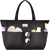 HOMESPON Large Waterproof Beach Bag for Women Sandproof Tote Bag Pool Bag with Zipper and Pockets for Travel Vacation Gym