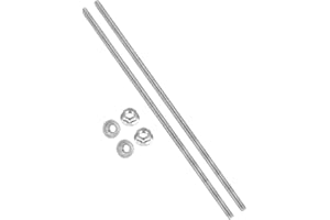 PATIKIL 2Set M8 x 1.25mm Fully Threaded Rods 12 Inch/300mm, 304 Stainless Steel All Threaded Rod Metric Right Hand Threads wi