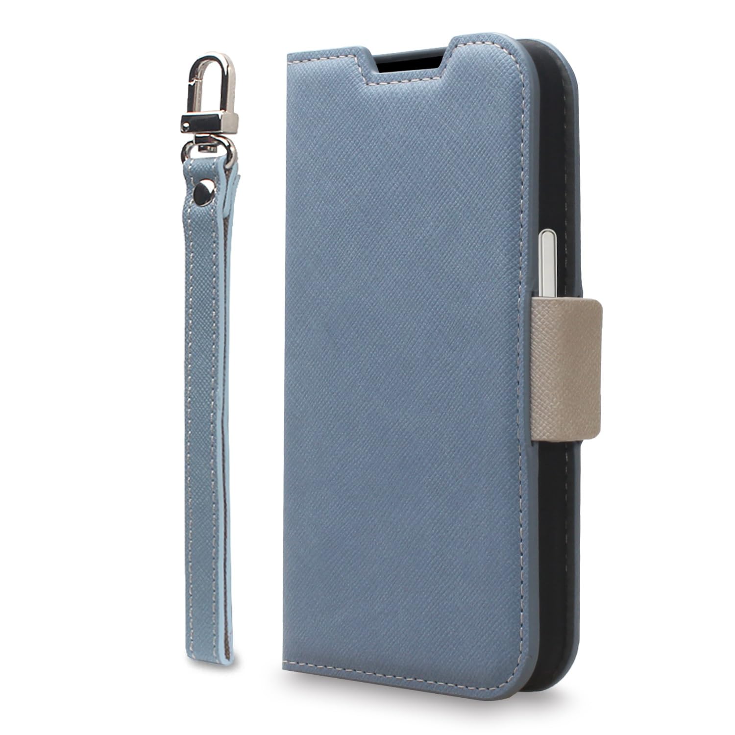 Corallo iPhone 16e 対応 ケース 手帳型 NU アリスブルー×グレージュの商品画像