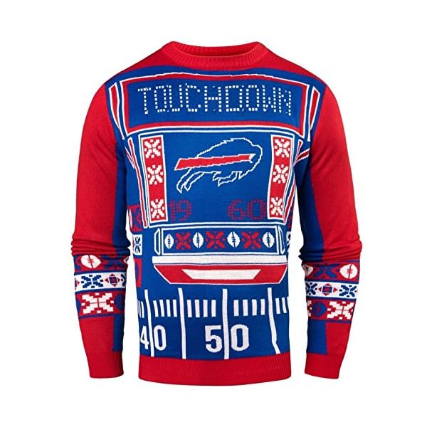 Forever Collectibles NFL Mens Ugly Light Up Crew Neck Sweater