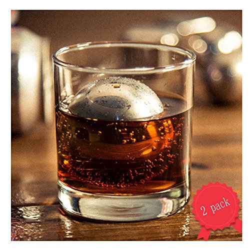 Ecentaur Reusable Stainless Steel Ice Cube Metal Whiskey Stones Ball for Drinks 5.5cm Set of 2