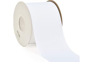 YAMA 3 inch Solid Grosgrain Ribbon Roll - 25 Yards for Gift Wrapping Ribbons, White