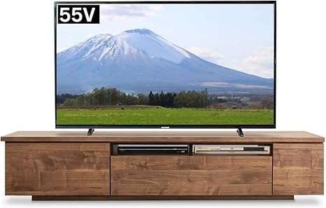Amazon Co Jp アイリスプラザ テレビ台 55インチ テレビボード 国産 大容量 収納 幅180cm 完成品 ウォルナット ホーム キッチン