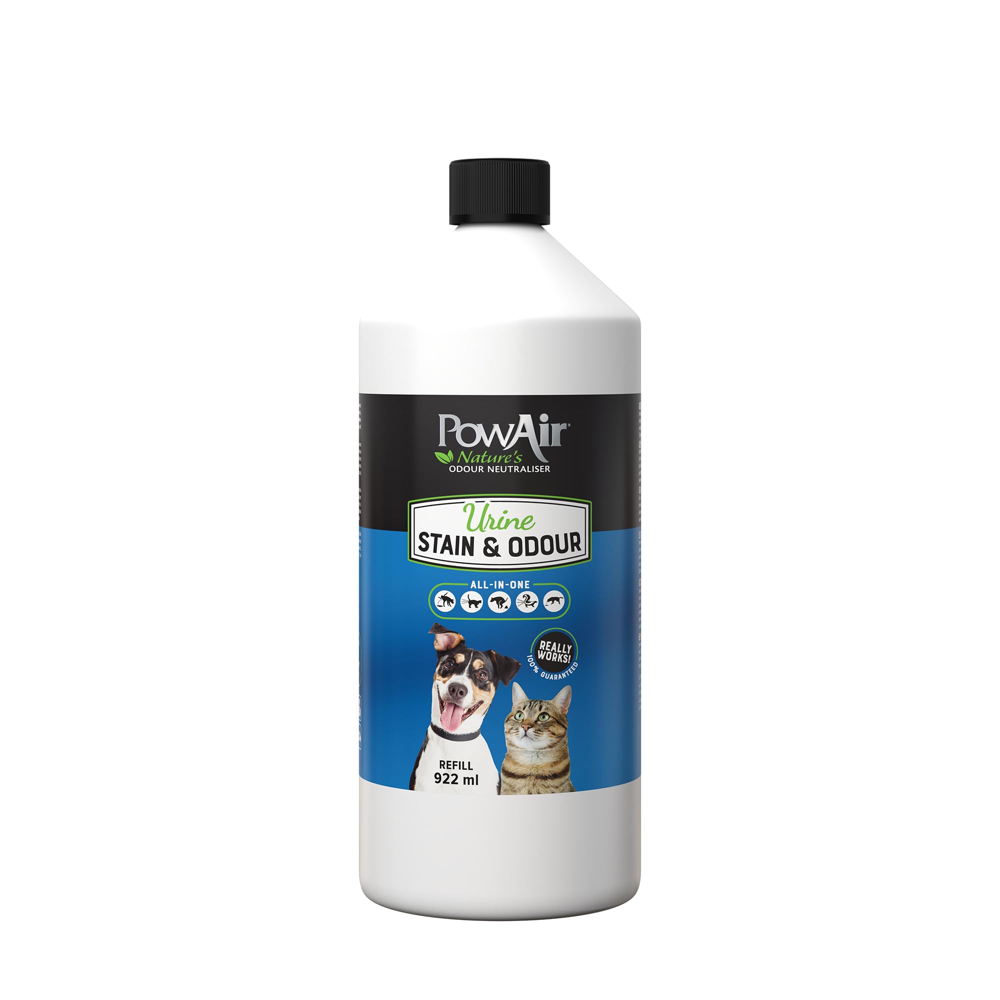 PowAir Urine Stain and Odour - Eliminate Stains and Odours Permanently, Pet Safe Enzymatic Odour Neutraliser (922ml Refill)