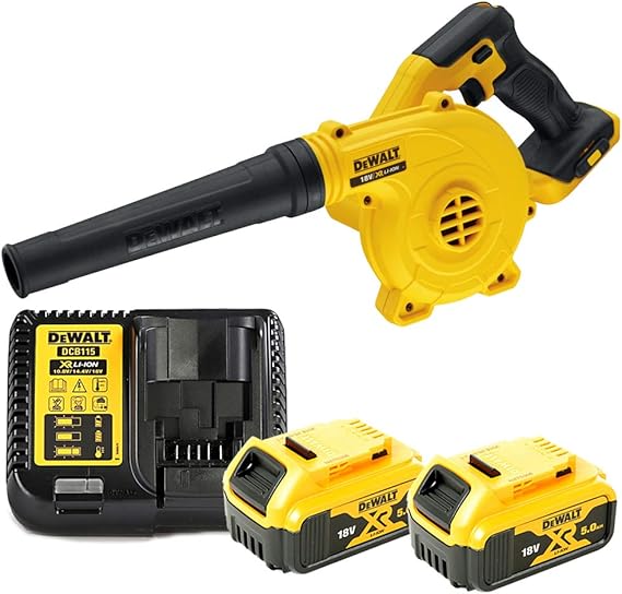 DEWALT DCV100-XJ 18 V Li-Ion XR Compact Jobsite Blower with 2 x 5Ah ...