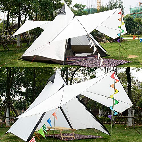 Vidalido Dome Camping Tent - Double Layers Waterproof Anti-UV Windproof Tents, 2-4 Person Family Outdoor Camping Tent (6.87.86.5ft) (White-1) - Thumbnail 6