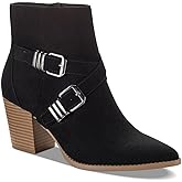 Sun + Stone Womens ELYSSAA Block Heel Pointed Toe Booties Black 6 Medium (B,M)