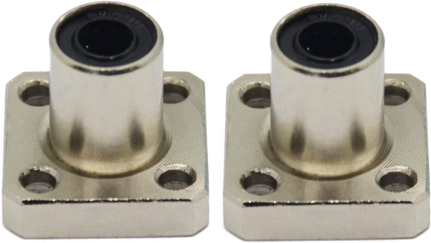 ReliaBot 2PCs LMK6UU Square Flange Linear Ball Bearing Bushing Nickel Plated for 6mm Linear Motion Shaft of 3D Printer and CNC Machine