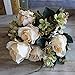 Soledi Artificial Flowers Earl Rose Bouquet Silk Arrangement Large Palace Rose -milk white (No Vase)