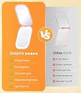 Gospire Lighted Travel Makeup Mirror 1X 3X Magnification Pink view 2