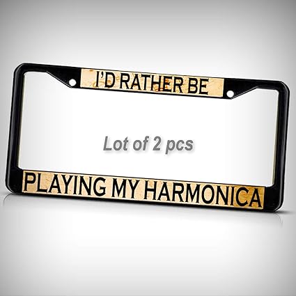 Amazon Com Set Of 2 Pcs I D Rather Be Playing My Harmonica
