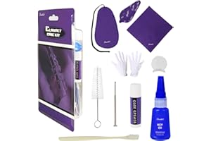 DANCHET Clarinet Cleaning Kit, Clarinet and Saxophone Care Kit, Key Oil, Cork Grease, Cotton Swabs, Cleaning Cloth, Thumb Rest, Mouthpiece Brush, Screwdriver...