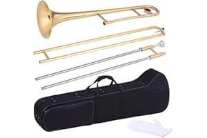 Btuty Trumpet Alto Trombone Brass Bb Tone B Flat Woodwind Instrument with Cupronickel Mouthpiece Cleaning Stick Case