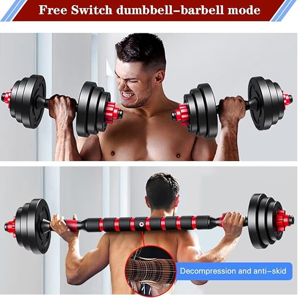 BCBIG ADJUSTABLE-DUMBBELLS-SETS,FREE WEIGHTS-40LB(20LB*2) DUMBBELLS SET OF 2 CONVERTIBLE TO BARBELL A PAIR OF LIGHTWEIGHT FOR HOME GYM,WOMEN AND MEN EQUIPMENT.