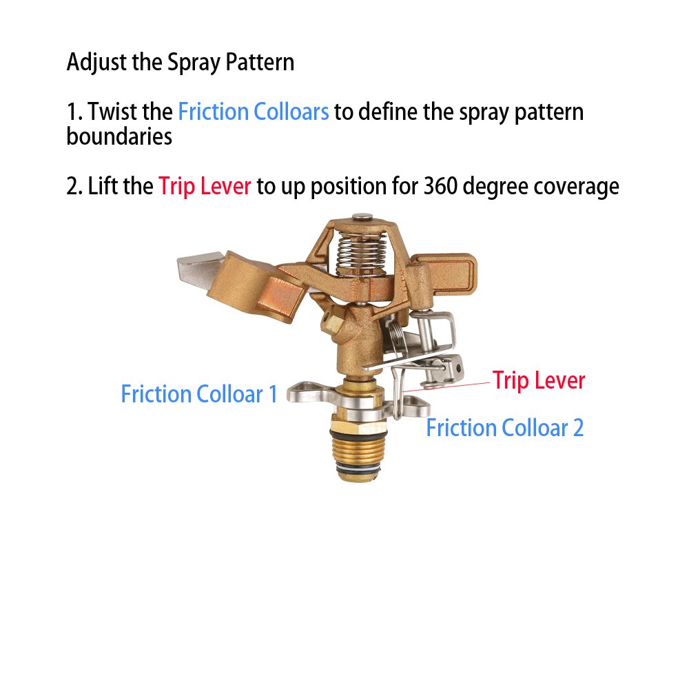 Tripod Sprinkler with Heavy Duty Brass Impact Sprinkler water Gardening system eBay