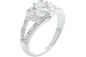 shiYsRL Exquisite Jewelry Ring Love Rings Women 925 Sterling Silver Crystal Love Heart Shaped Ring Bridal Wedding Jewelry Wedding Band Best Gifts for Love with Valentine's Day (1#, US 8)