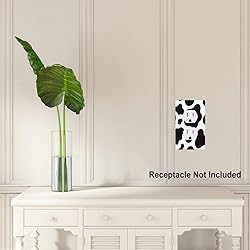 Pznen Cow Print Duplex Wall Plate Cute Cow White
