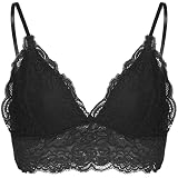 JoCome Women Floral Lace Bralette Padded Breathable Sexy Racerback Lace Bra V-Neck Underwear Sleepwear