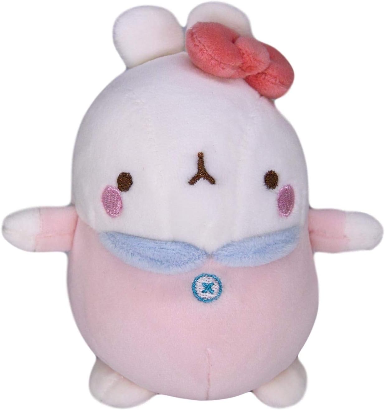 Molang White Bunny in Pastel Color Small Super Soft Plush Toy Stuffed Animals (Pink)
