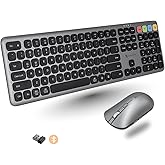 X9 Wireless Bluetooth Keyboard and Mouse Combo (Bluetooth, 2.4Ghz, USB C Wired) - Multi-Device Rechargeable Slim Keyboard and Mouse for Laptop, Windows, PC, Mac, iPad iOS, Android