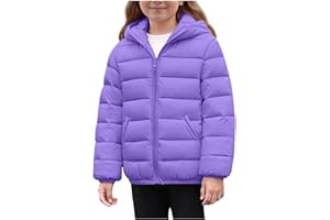 Ayolanni Girls Winter Coat Kids Puffer Jacket Youth Hooded Lightweight down Jackets Boys Warm Packable Outerwear Cute Clothes