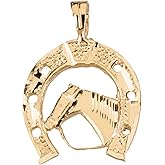 Good Luck Horseshoe Charm Horse Head Pendant