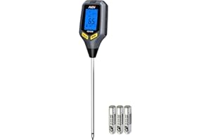 NDI Soil Moisture Meter,5-in-1 Soil Test Kit Tool with Moisture,Light,PH,Temperature and Salinity for Gardening, Farm, Lawn, 