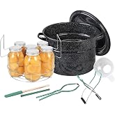 Granite Ware Canning Pot with Rack - 8 Piece Set Enamelware Water bath canner - Canning Starter Kit