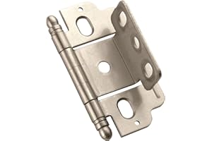 Amerock | Cabinet Hinge | 3/4 inch (19 mm) Door Thickness Hinge | Satin Nickel | 1 Pack | Non Self-Closing Hinge | Partial Wrap Hinge | Cabinet Door Hinge