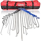 WHDZ Paintless Dent Repair Rods Tool 21Pcs Auto Body Paintless Dent Repair Tools Kit for Door Dings Hail Repair and Dent Remo