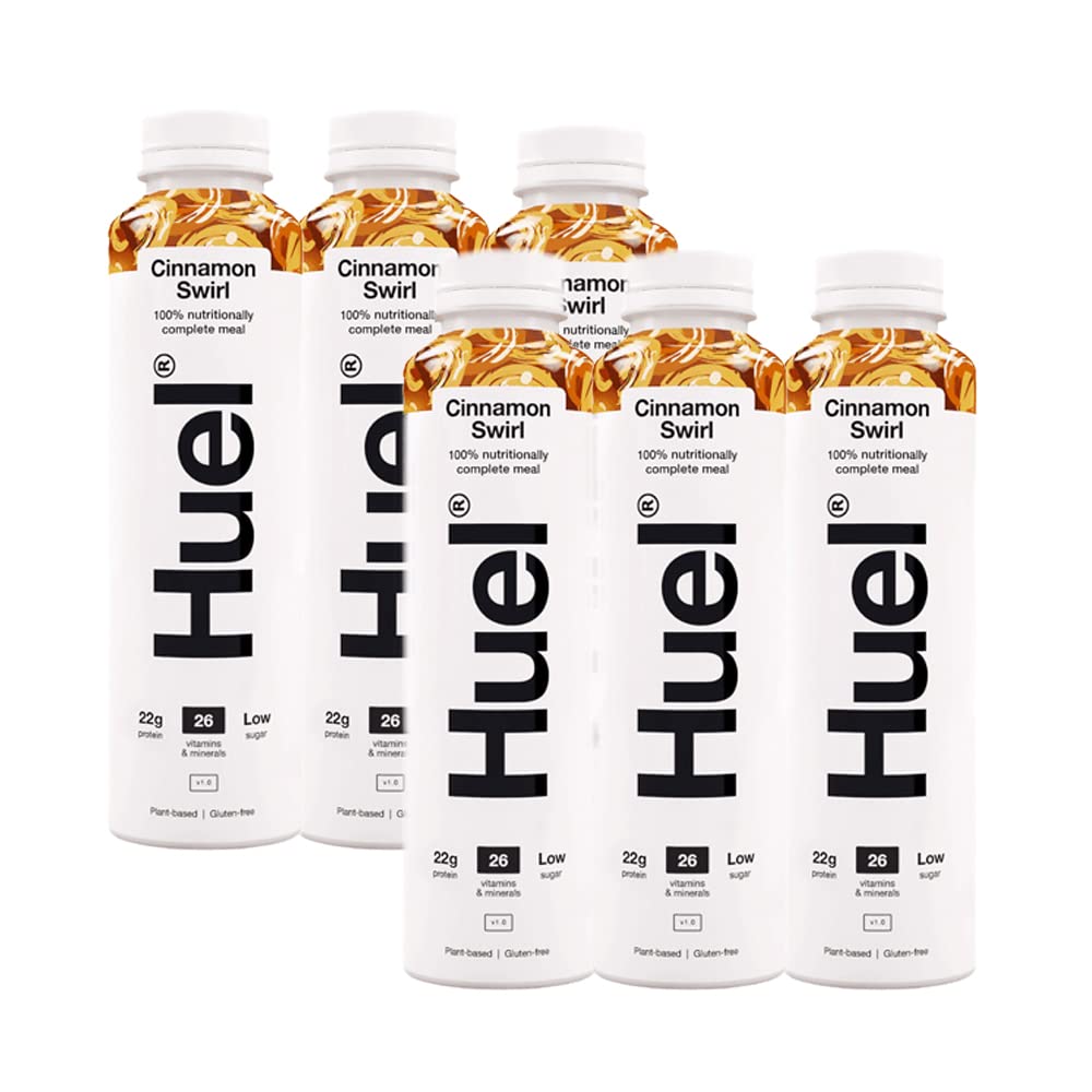 Huel Ready to Drink Nutritionally Complete Meal Cinnamon Swirl Flavour Plant-Based Gluten-Free (6 x 500ml)