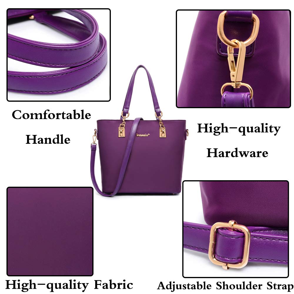 FiveloveTwo Women Ladies 6 Pcs Handbag Set Hobo Top Handle Bag Totes Satchels Crossbody Shoulder Bags and Purse Clutch Black