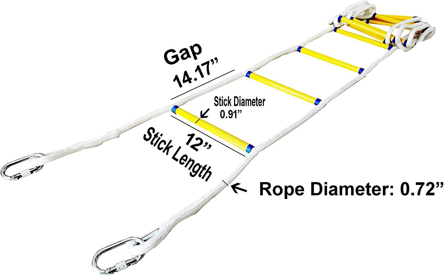 15M Fire Escape Ladder Rescue Rope Ladder Emergency Work Safety