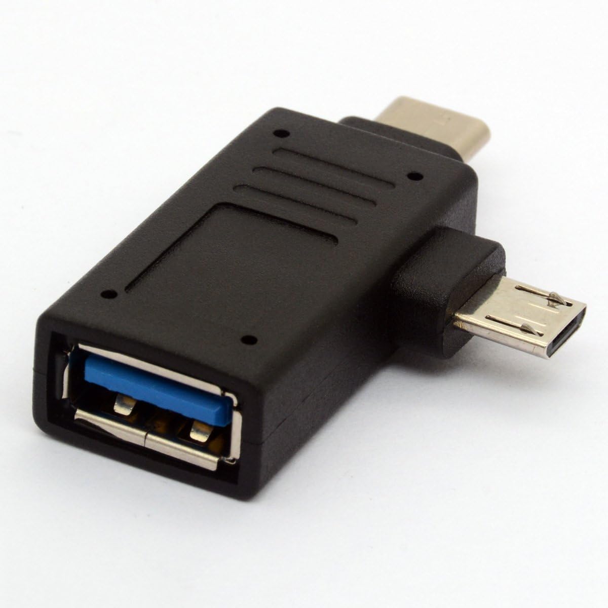 2-in-1 Micro USB 3.0 & 2.0 Type C OTG Adapter, USB-C Male Micro USB Male to USB-A 3.0 Female Converter On The Go for Tablets Keyboard