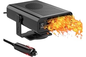 QIDOE 200W Car Heater,12V Portable Car Heater that Plugs Into Cigarette Lighter Electric Car Heater Defroster, 2 in 1 Heating & Cooling Fast Heating Defrost Defogger with Plug in Cigarette Lighter (Black)