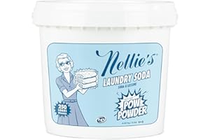 Nellie's Laundry Soda with POW Powder - 250 Loads - Laundry Detergent with Stain-Fighting Active Enzymes - High-Efficiency Fo