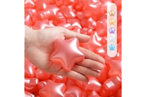 TRENDPLAY Star Balls for Ball Pit -100pcs 2.4 in 3.15 in Plastic Non-Toxic Play Toys Tent Pool Playhouse Playpen Party Decoration