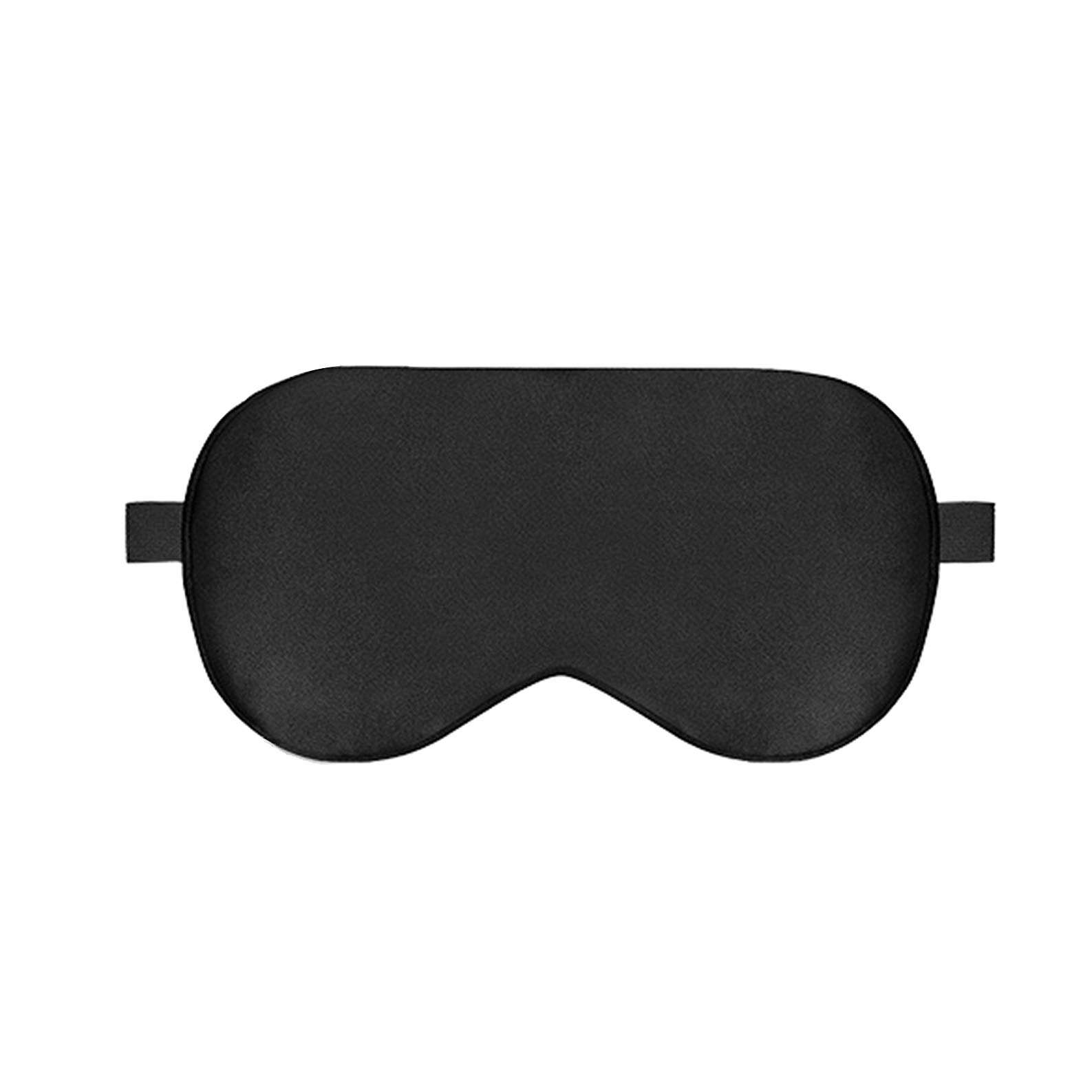 Sleep Eye Mask - Silk Blindfold - Black Eye Mask Made of Natural Silk with Adjustable Strap Comfortable and Light Blocking for Men Women and Kids.