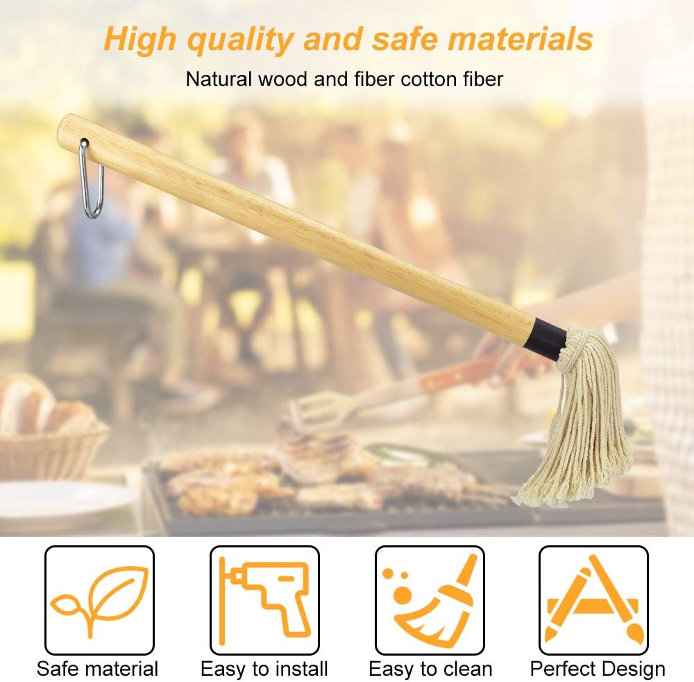 PERFETSELL 2 PCS Basting Mop BBQ 49cm Barbecue BBQ Mopping Brush Sauce