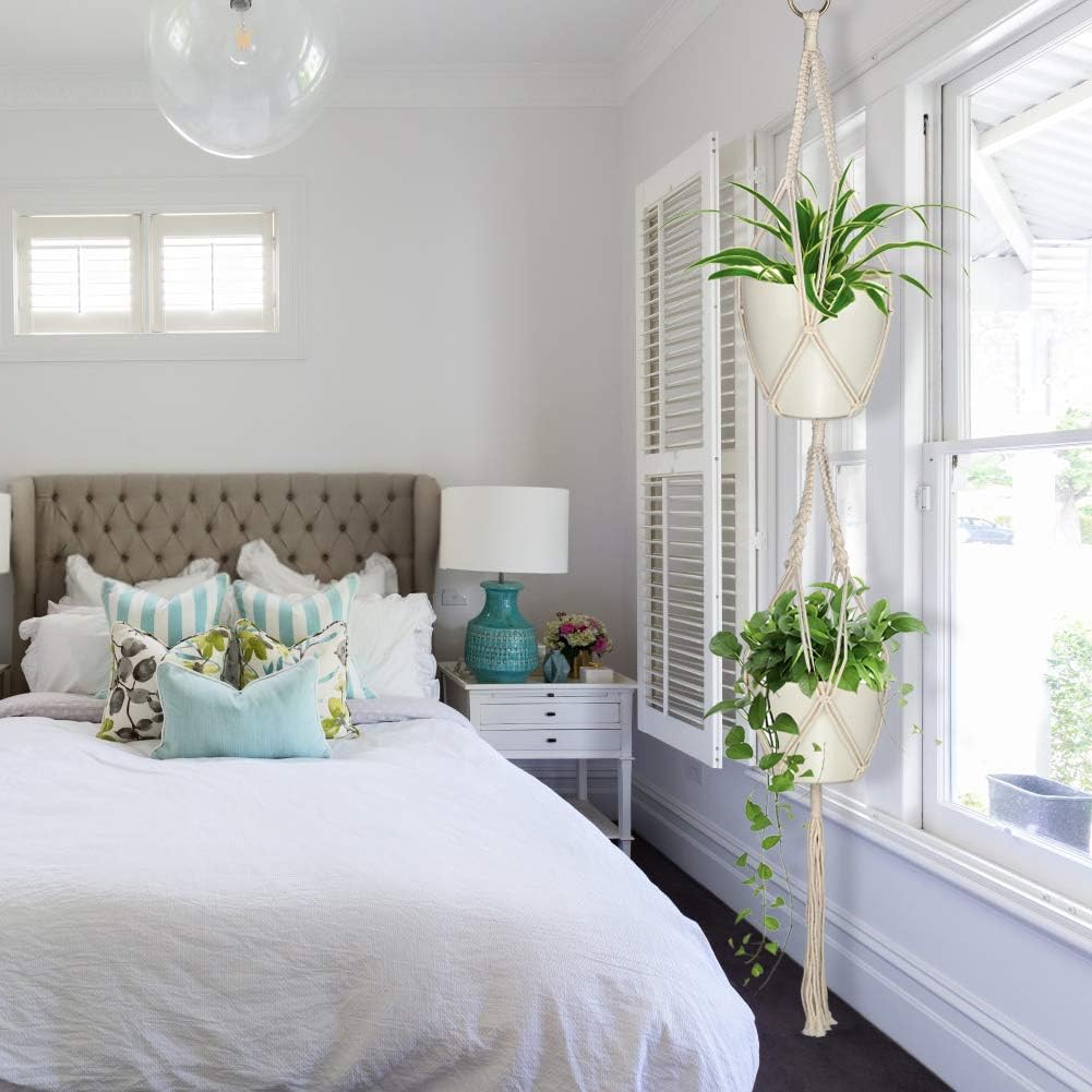 Diaocare Suspension Plante 4 Pcs Corde De Coton Pot Suspendu Plante Porte Decoration Du Jardin Interieur Exterieur Pour Balcon Decoration Du Jardin Pots A Suspendre Contenants Et Accessoires Pour Plantes