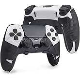 TALONGAMES Controller Grips Compatible with PlayStation 5 DualSense Edge, Anti-Slip, Sweat-Absorbent, Textured Skin kit, for PS5 Controllers Handle Grips, Buttons, Triggers, D-pad (Classic - Black)