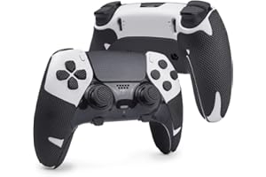 TALONGAMES Controller Grips Compatible with PlayStation 5 DualSense Edge, Anti-Slip, Sweat-Absorbent, Textured Skin kit, for PS5 Controllers Handle Grips, Buttons, Triggers, D-pad (Classic - Black)