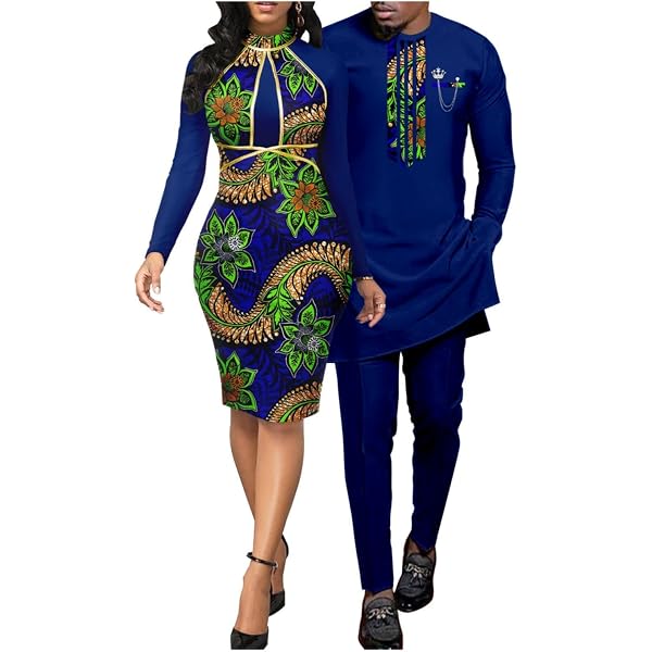 XIAOHUAGUA African Couples Matching Outfits Ankara Men 3 Pcs Robe Gown Set African  Engagement Outfit at Amazon Men's Clothing store